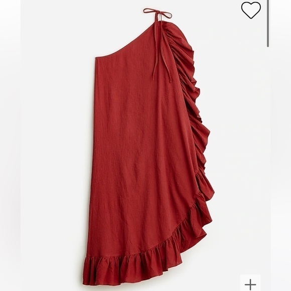J crew Ruffle one-shoulder cover-up dress in soft gauze warm chimney - Picture 1 of 4